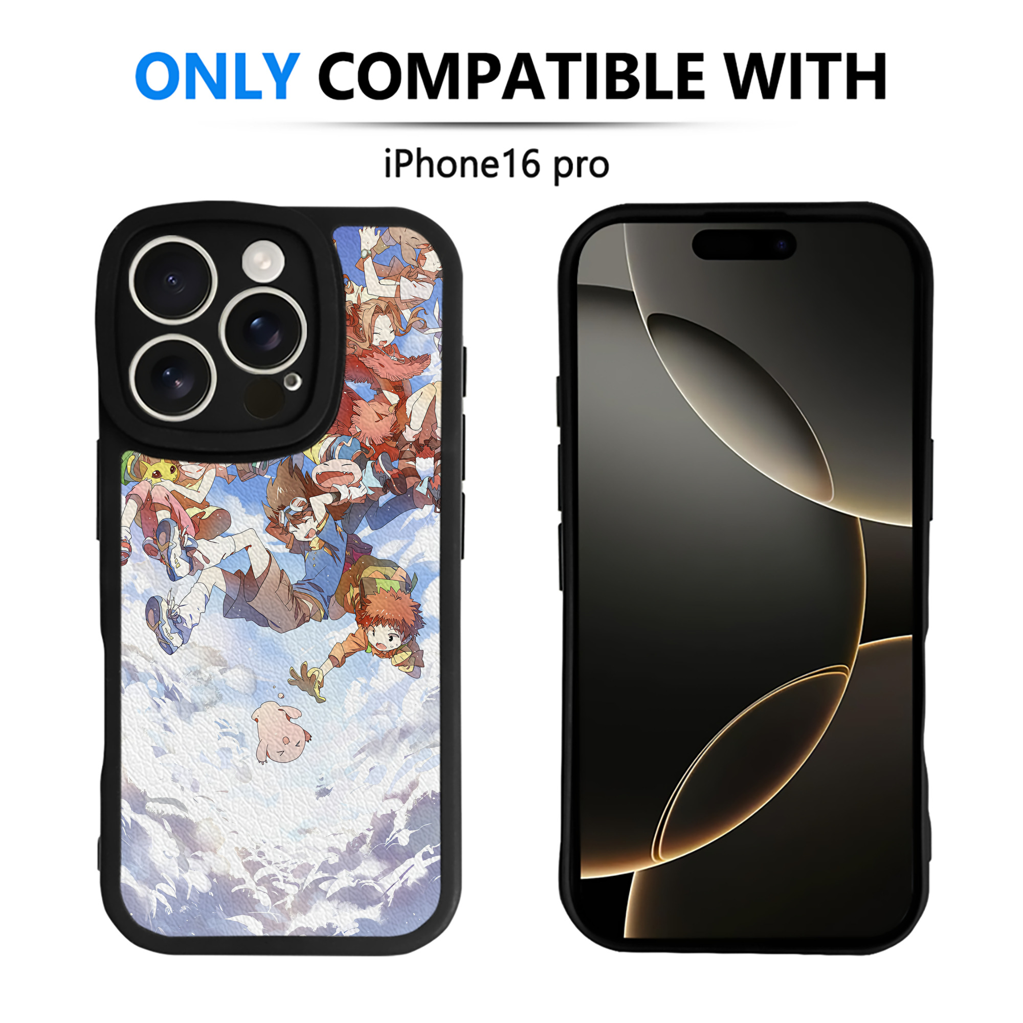 （画像用） Digimon デジタルモンスター/デジモン 【iPhone 16シリーズ対応】シリコンスマホケース（レザー調） 材質：シリコン
